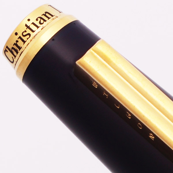 Christian Dior Logo Fountain Pen (1980s) - Blue Lacquer, GT, 14k